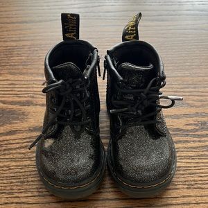 Toddler black glitter dr. Martins 1460